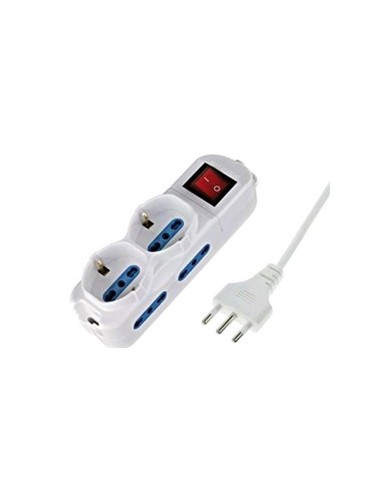 Life ciabatta multipresa 4 posti italiana bipasso / 2 schuko con interruttore - cavo 3x1