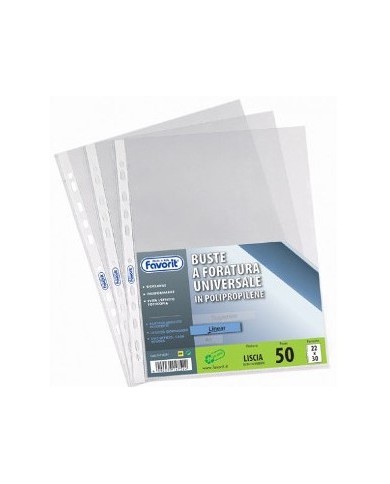 Buste a foratura universale lucide linear 010 22x30 cm 50 pz. 460039 Buste a foratura universale lucide linear 010 22x30 cm 50 pz. 460039