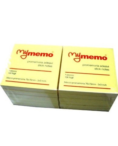 12 pezzi blocco adesivo my memo 76x76 giallo 30/001-my 12 pezzi blocco adesivo my memo 76x76 giallo 30/001-my