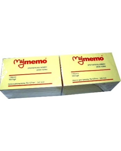 12 pezzi blocco adesivo my memo 76x127 giallo 30/009-my 12 pezzi blocco adesivo my memo 76x127 giallo 30/009-my