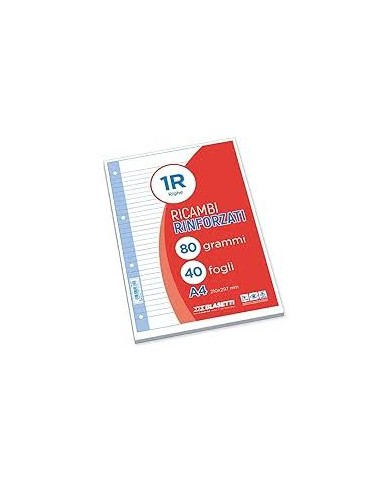 Ricambi rinforzati per raccoglitore 1r 80 grammi a4 Ricambi rinforzati per raccoglitore 1r 80 grammi a4