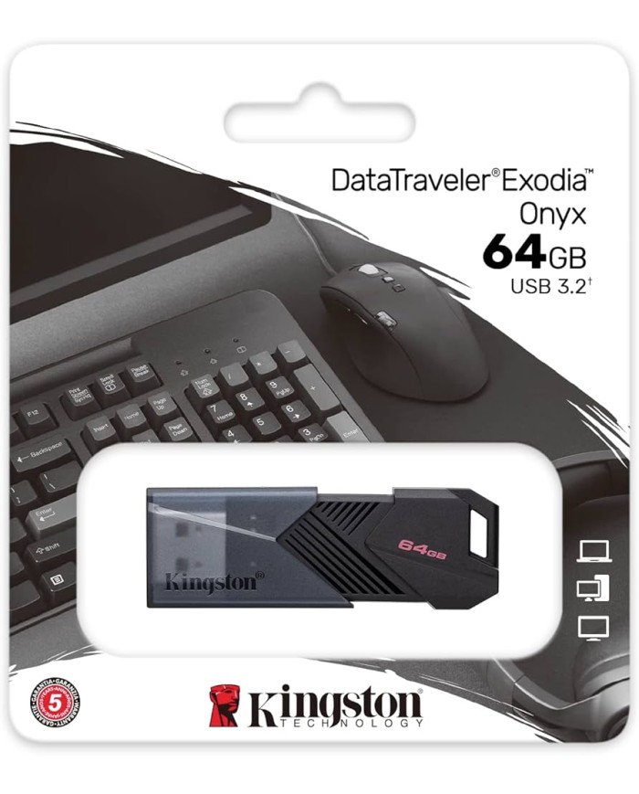 Kingston pen drive 64gb usb 3.2 exodia onyx