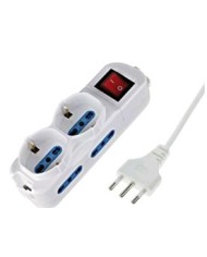 Life ciabatta multipresa 4 posti italiana bipasso / 2 schuko con interruttore - cavo 3x1