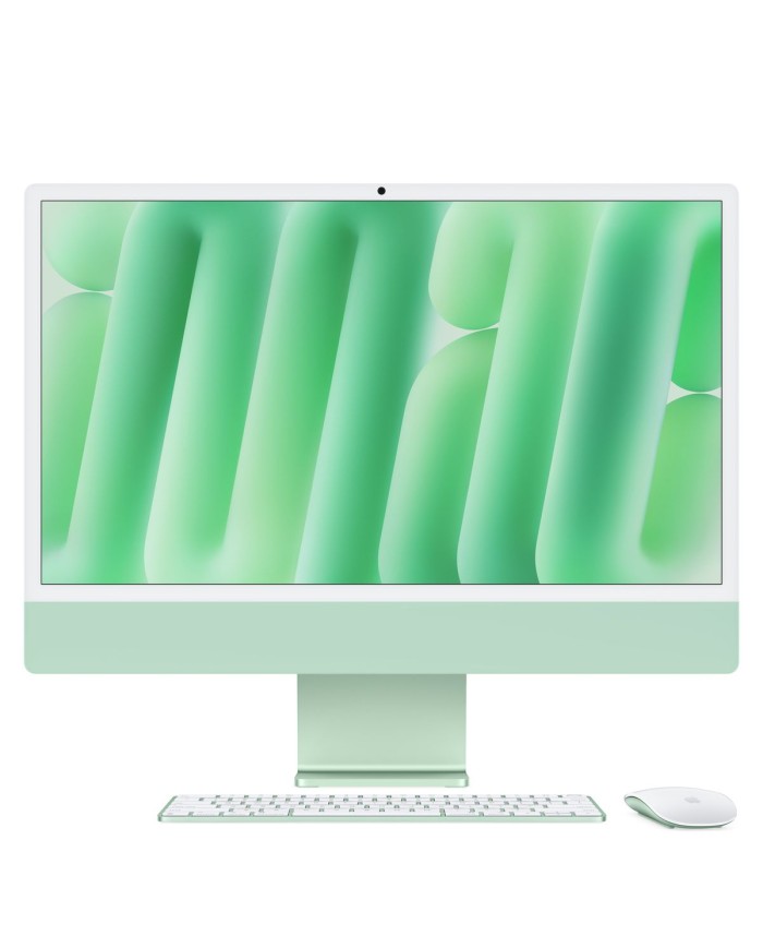 Apple imac 24retina display 4,5k, chip m4 con cpu 10-core, gpu 10-core, 16gb, 256gb ssd, verde - codice: mwuy3t/a