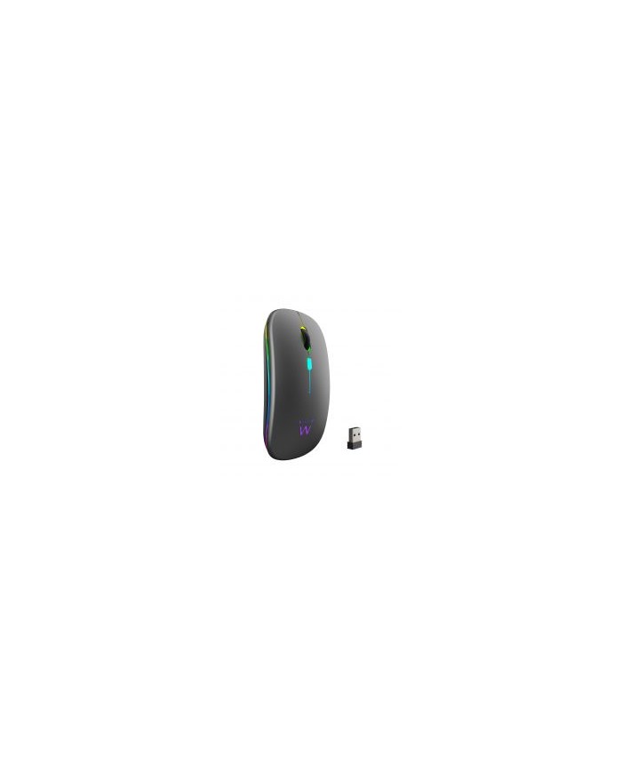 Ewent mouse wireless ricaricabile con 2 connessioni,dpi 800/1200/1600, silent click,rgb (ew3242)