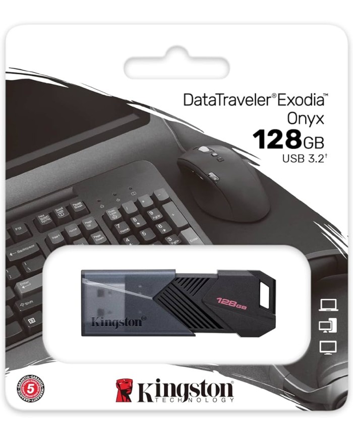 Kingston pen drive 128gb usb 3.2 exodia onyx