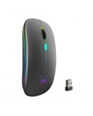 Ewent mouse wireless ricaricabile con 2 connessioni,dpi 800/1200/1600, silent click,rgb (ew3242)