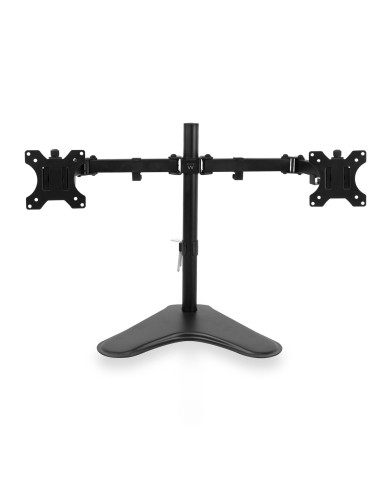 Ewent supporto da scrivania per 2 monitor ideale per monitor da 13-32 con base, altezza regolabile (ew1536)