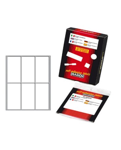 Etichette autoadesive bianche, formato: 73x37mm.