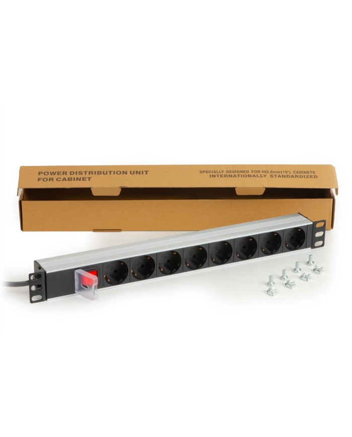 Link multipresa da rack 19 8 prese schuko con interruttore spina schuko 16a (lkmp08s)