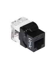 Presa rete keystone jack rj45 categoria 6a utp colore nero 180° contatti dorati 50 micron (lk6aub)