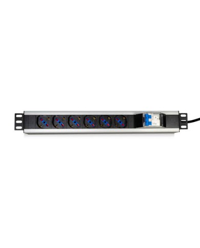Multipresa rack 19 6 x ita/schuko spina c14 magnetotermico 16a (mcpmp-pdu3606)