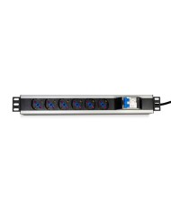 Multipresa rack 19 6 x ita/schuko spina c14 magnetotermico 16a (mcpmp-pdu3606)