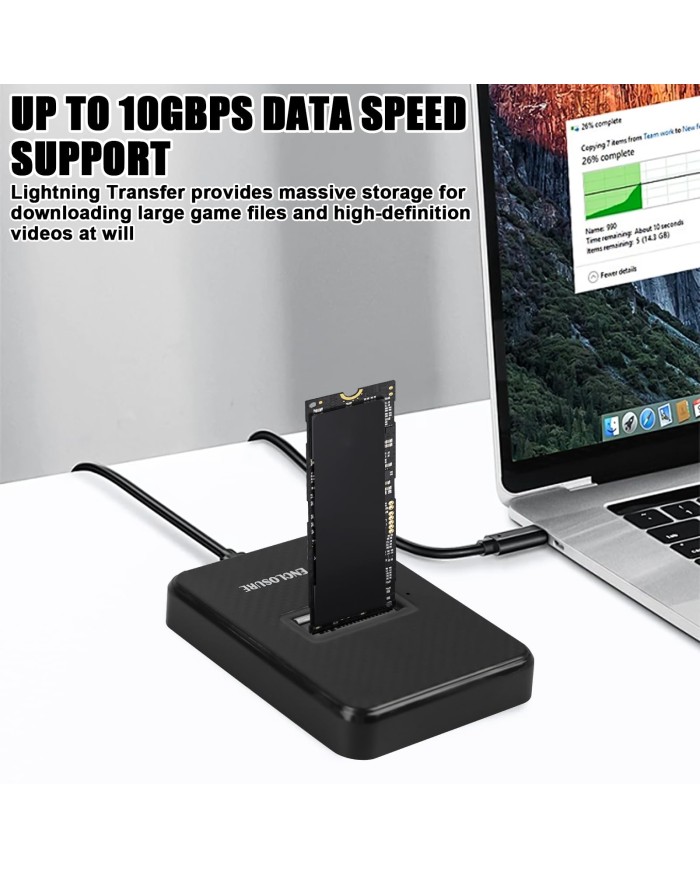 Ewent docking station usb 3.2 gen2 10gbps per m.2 nvme&sata, cavo usb-c (ew7066)