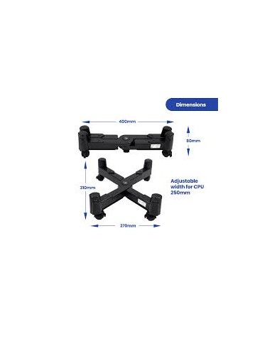 Ewent supporto a x regolabile per case atx con 4 ruote  (ew1292)