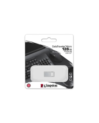 Kingston pen drive 128gb 200mb/s metal usb 3.2 gen 1