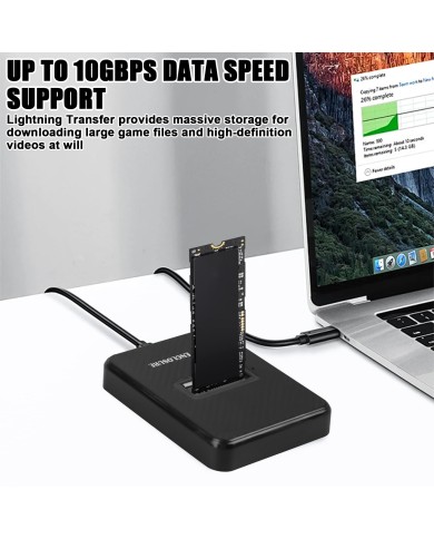Ewent docking station usb 3.2 gen2 10gbps per m.2 nvme&sata, cavo usb-c (ew7066)