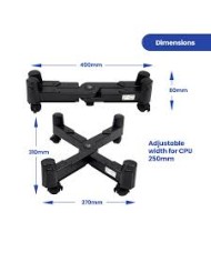 Ewent supporto a x regolabile per case atx con 4 ruote  (ew1292)
