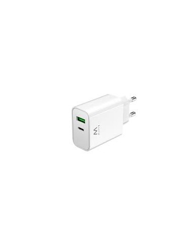 Ewent caricabatterie gan fast usb-c pd e usb-a qc3.0 compatto 30w (1325)