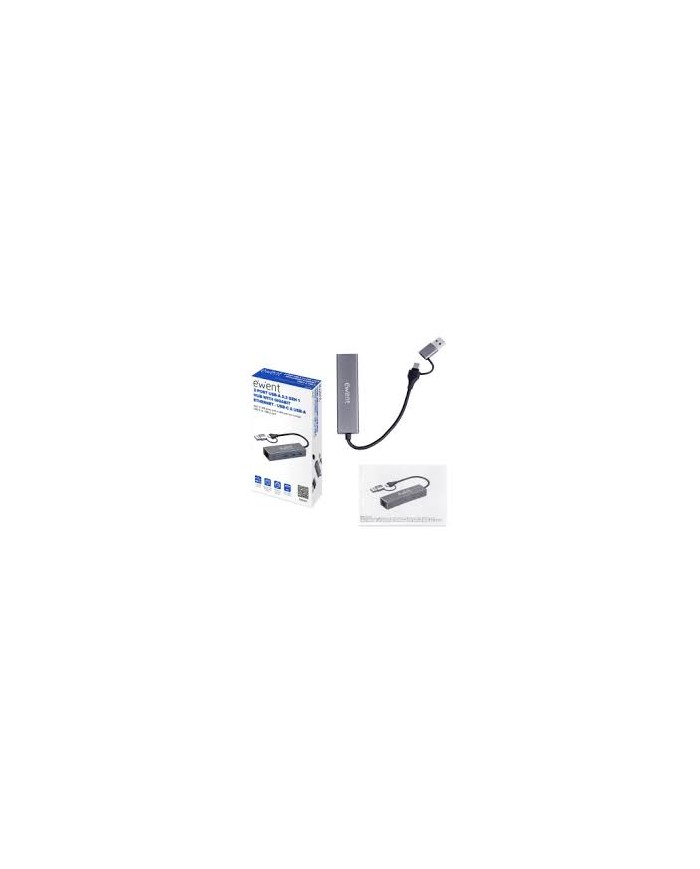 Ewent hub usb-c+a  3.2 gen1 3 porte + lan gigabit    (ew1159)
