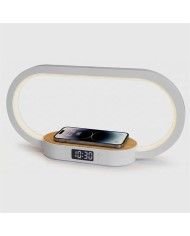 Techmade bamboo orologio digitale ricarica wireless 15w
