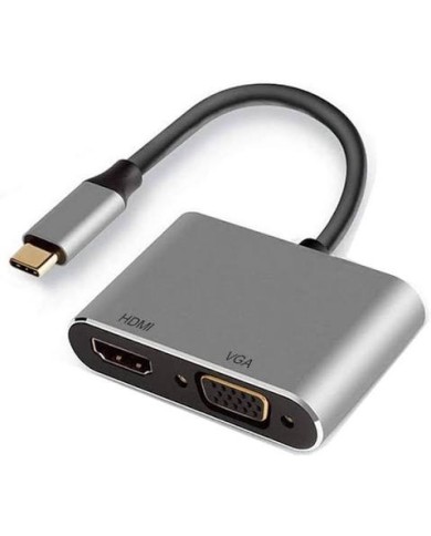 Ewent usb type c a hdmi 4k/30hz e vga fhd, 1x usb 3.2, 1x usb-c pd  (ew9700)