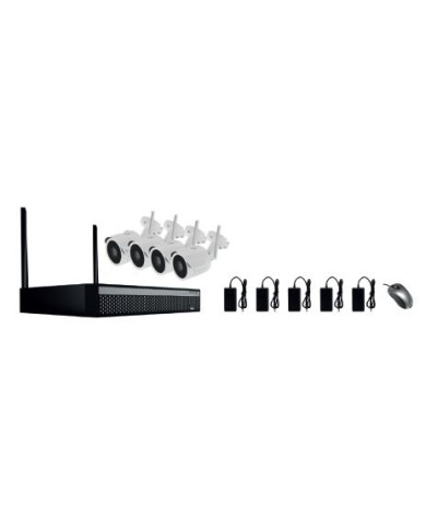 Gps standard kit nvr wifi 9ch 2 mpx 4 canali + 4 telecamere wifi minibullet+ 4 alimentatori 12v (vgw4bkit2mpx)