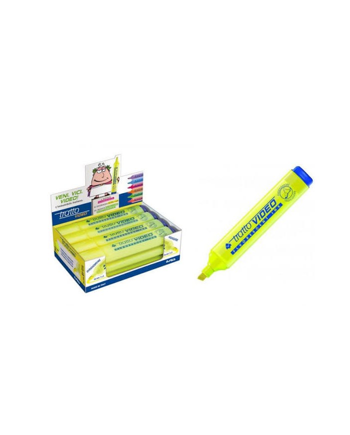 Tratto video evidenziatore giallo -12 pz conf.