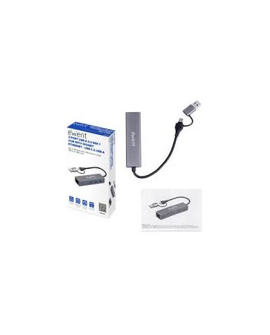 Ewent hub usb-c+a  3.2 gen1 3 porte + lan gigabit    (ew1159)