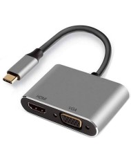 Ewent usb type c a hdmi 4k/30hz e vga fhd, 1x usb 3.2, 1x usb-c pd  (ew9700)