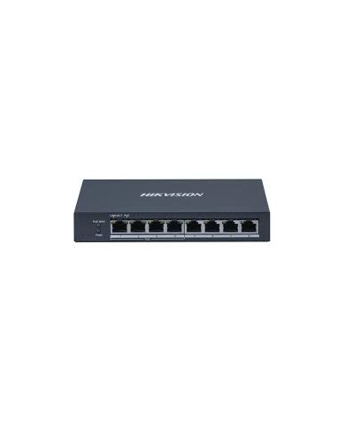 Switch hikvision 10/100/1000 8p di cui 4*poe max 30w tot.steel c (ds-3e0508p-o)